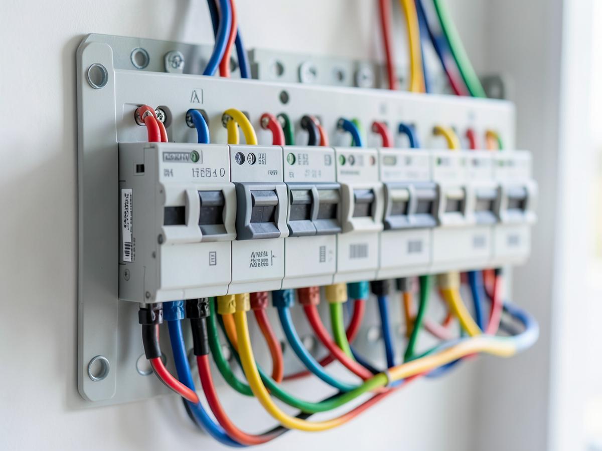 Cuadro eléctrico moderno instalado en una vivienda