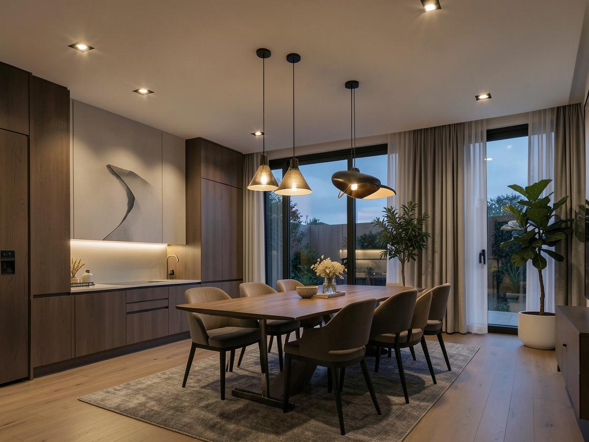 Iluminación interior moderna en una vivienda